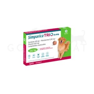 ANTIPARASITARIO SIMPARICA TRIO 20 A 40 KG X 3 COMPRIMIDOS